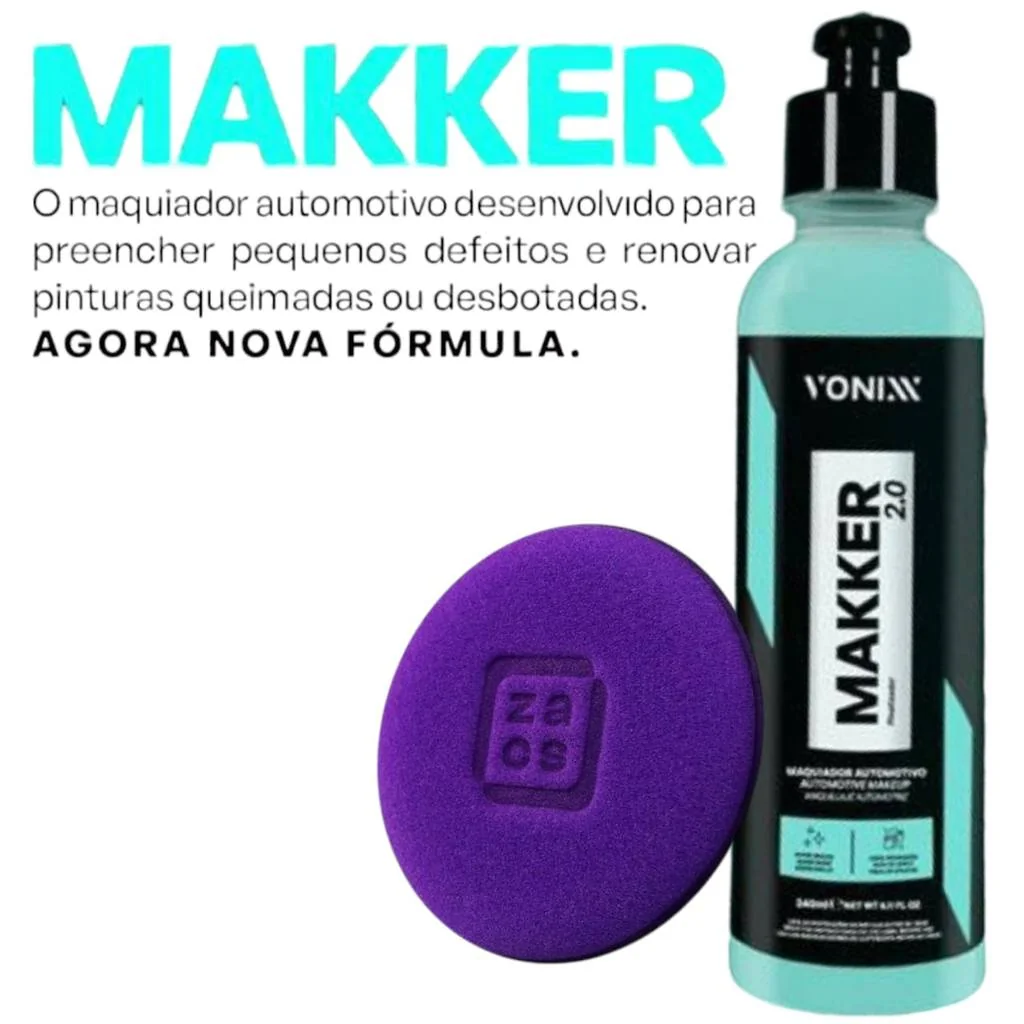 Makker Maquiador Automotivo Renova Pintura Defeitos Vonixx 240 ml com Aplicador Zacs
