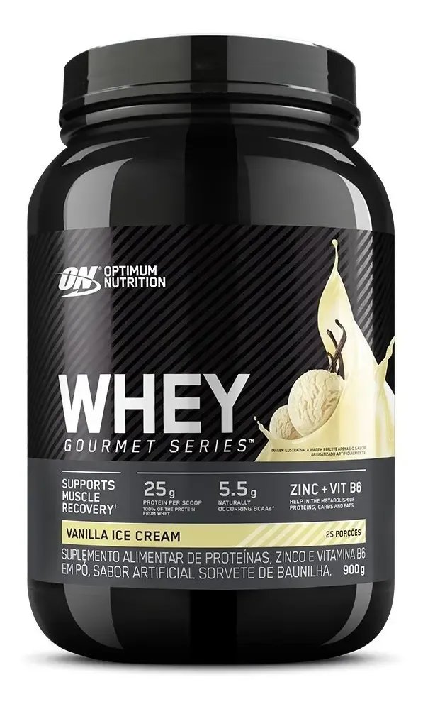 Proteínas, Zinco e Vitamina B6 Optimum Nutrition Whey Gourmet Series em pó sabor Baunilha x 900g