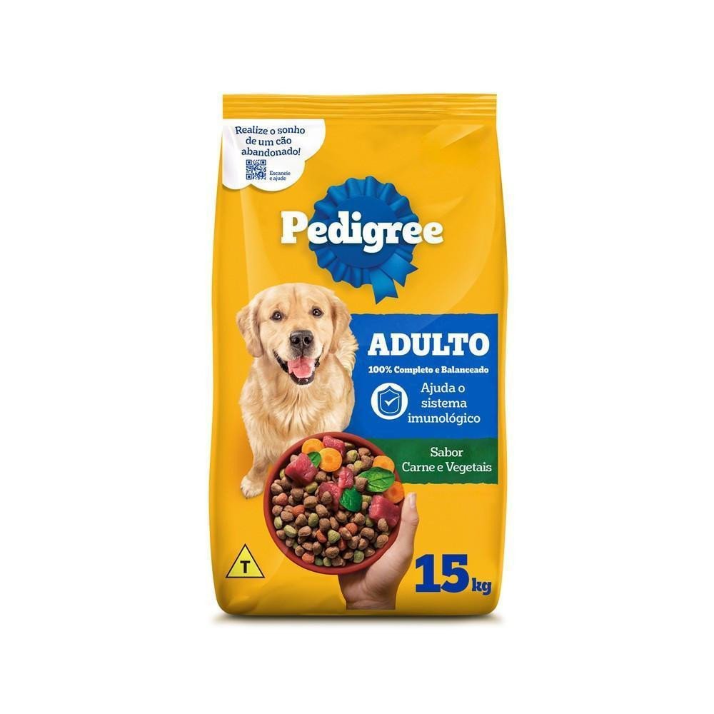 Ração Carne e Vegetais Cães Adultos Raças Médias e Grandes 15 kg Pedigree