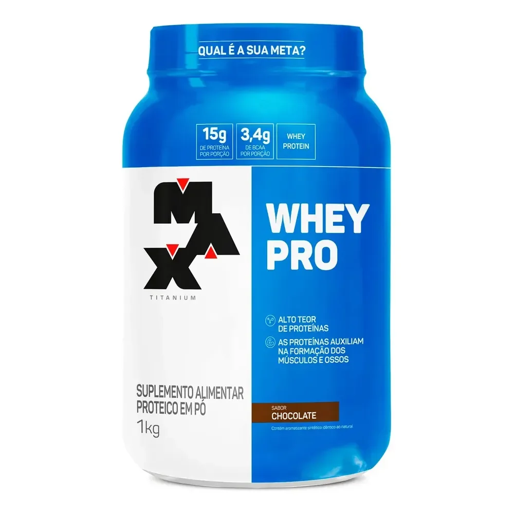 Whey Protein 1kg Whey Pro Max Titanium Sabor Chocolate