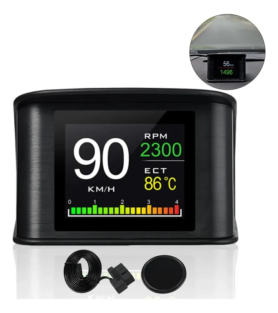 Scanner Obd2 P10 Hud Temperatura Da Água Do Motor