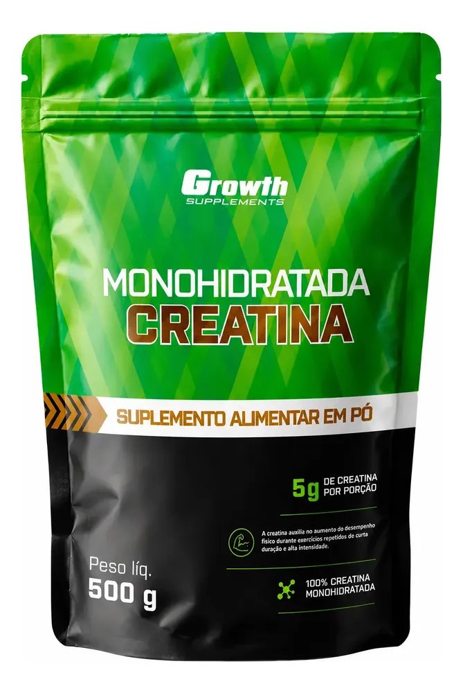 Creatina Monohidratada 500g Pouch - Growth Supplements Sem Sabor