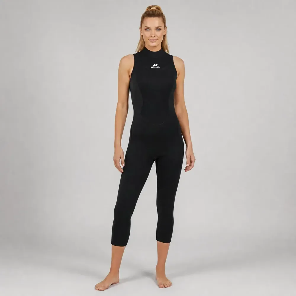 Roupa De Neoprene 3mm Para Triathlon Natação Feminino Aquon Preto 3 Mm