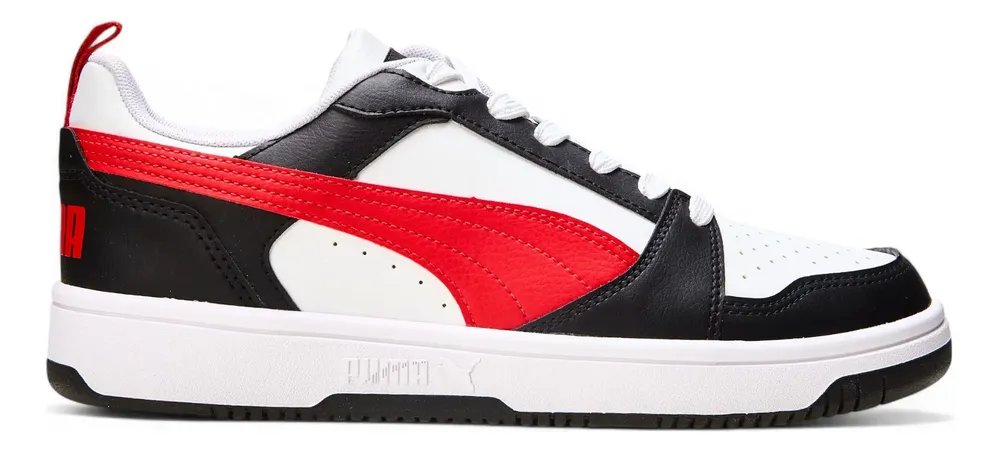 Tênis Casual Masculino Rebound V6 Low Puma Puma White-for All Time Red-puma Black Liso 41 Br