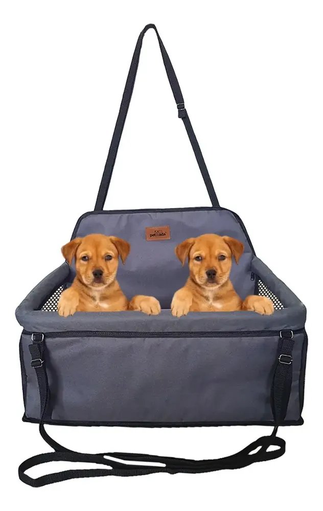 Bolsa de transporte para pets para animais de estimação Petizada cinza tamanho médio para animais de pequeno porte