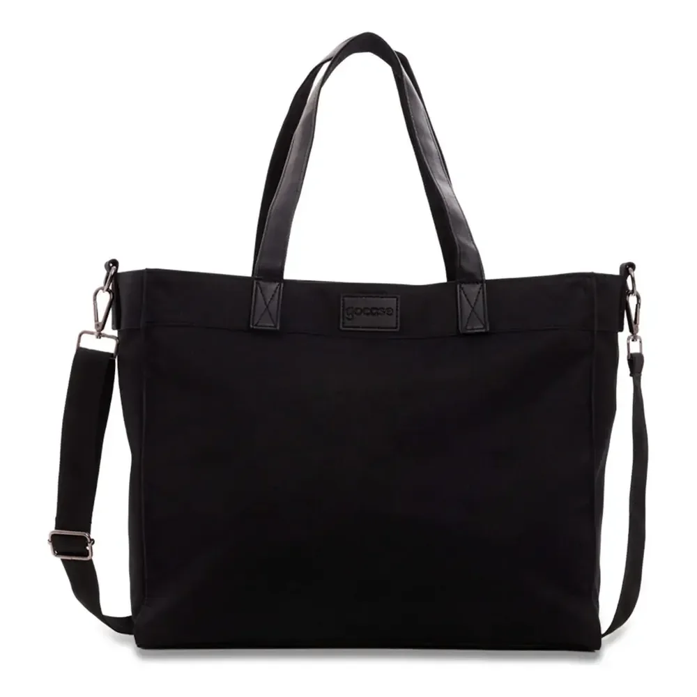 Bolsa Tote Daily Clear Gocase - Leve, Moderna E Minimalista Cor Preto Liso Níquel