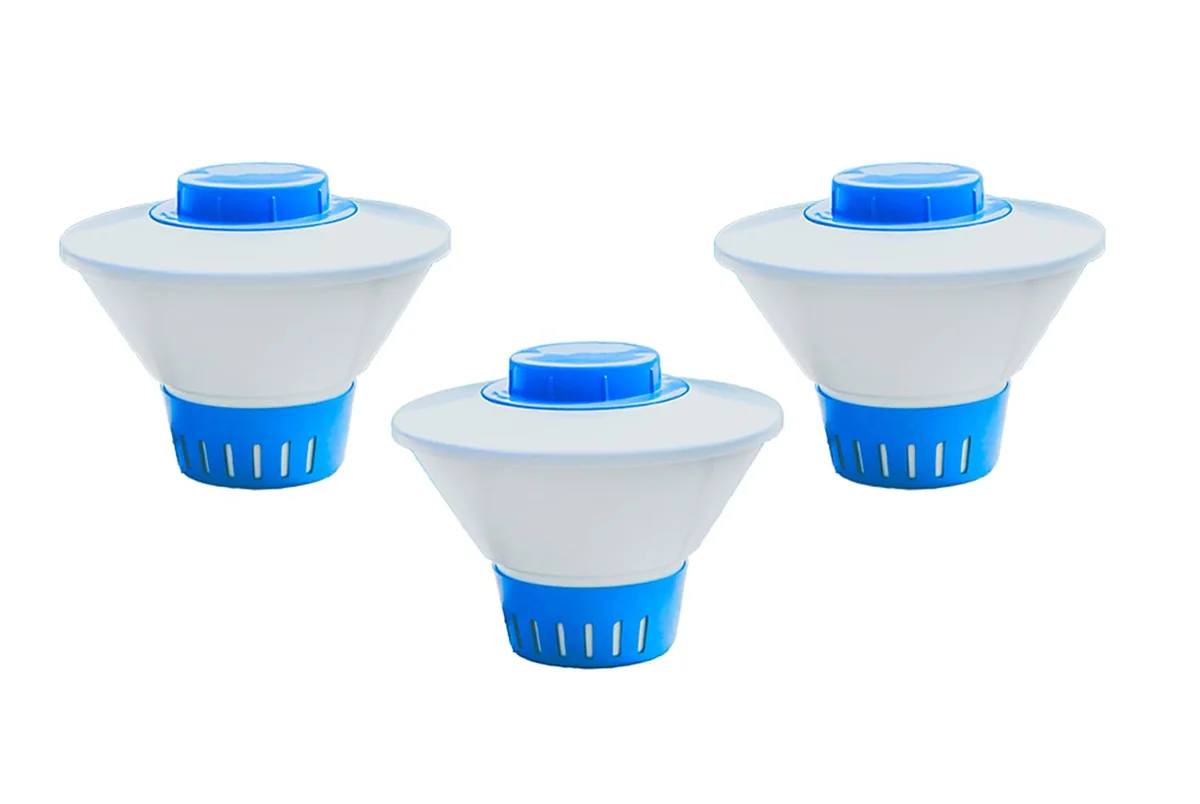 Clorador Margarida Flutuante Para Piscina Vinil e Intex | Suporte Para Pastilhas De Cloro | Flutuador De Cloro | Clorador Para Agua Potavel Consumo Humano | Bóia Flutuante 1un