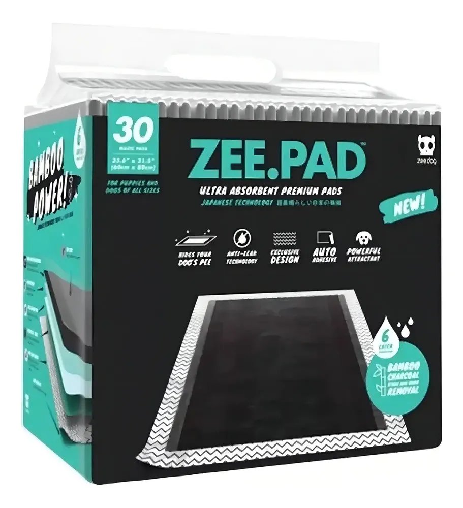 Tapete Higiênico Zee Pad 30 Unidades 80x60 - Preto Zeedog