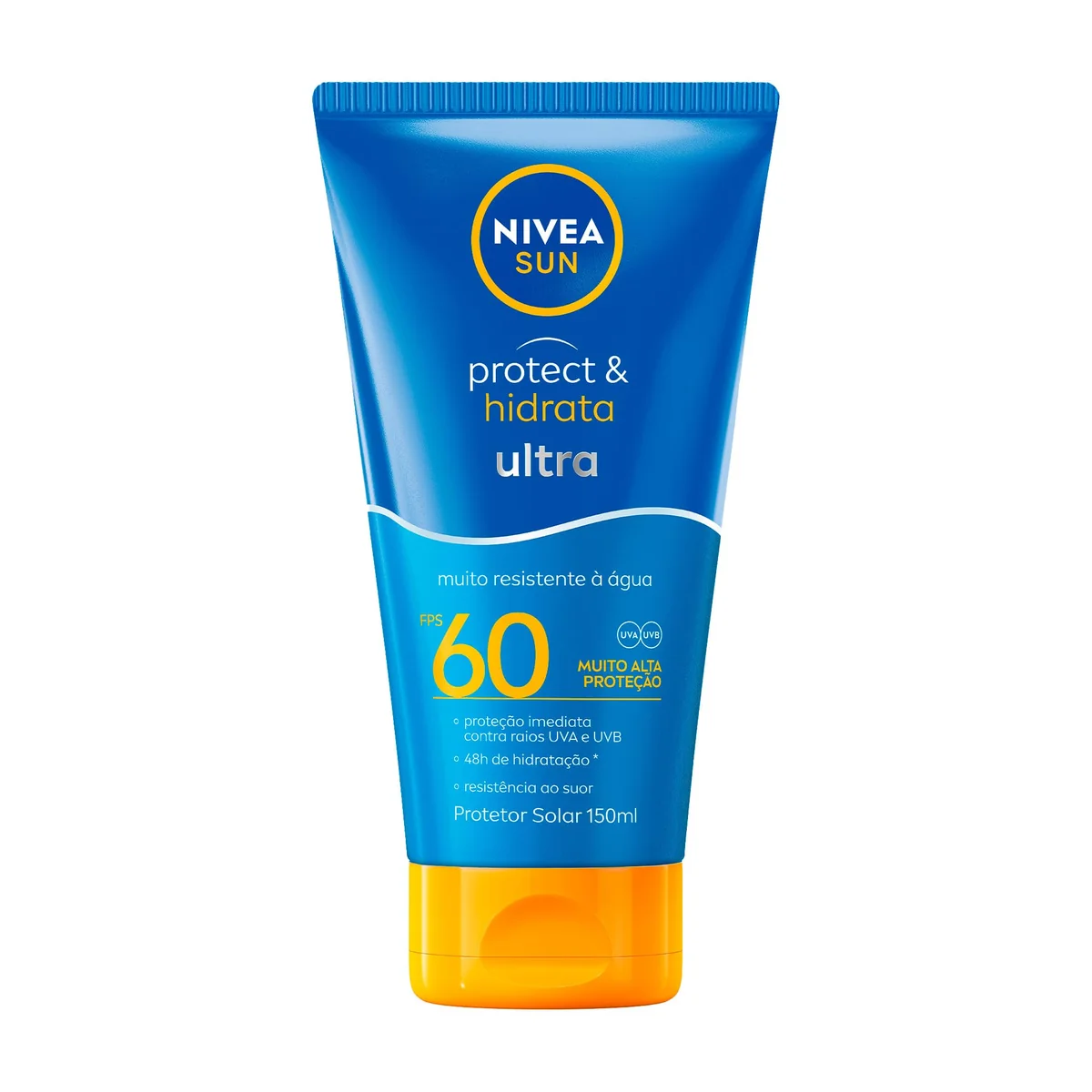 NIVEA SUN Protetor Solar Protect & Hidrata Ultra FPS 60 150ml, Muito Alta Proteção UVA/UVB, Hidratação 48h, Resistente à Água e Suor