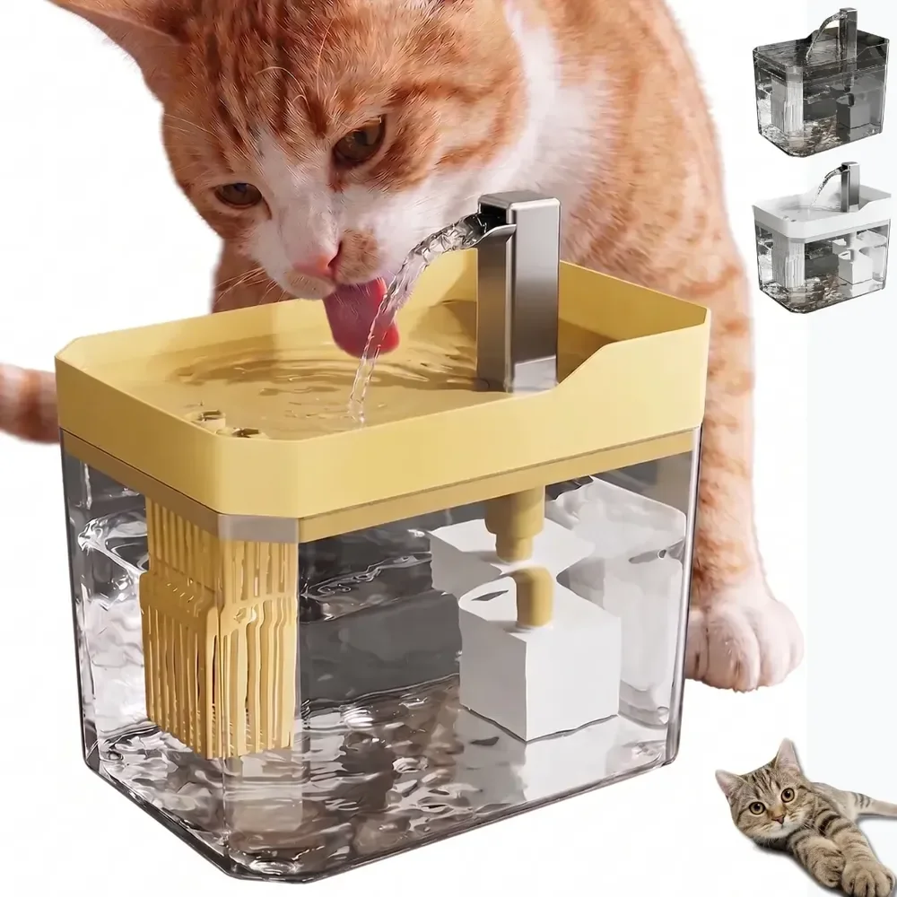 Fonte De Agua Para Gato Cachorro Bebedouro Automático Bivolt 127/220v Amarelo
