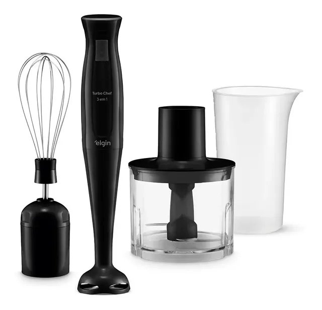Mixer Elgin Turbo Chef 3 Em 1 De 200w Para Bater E Triturar Preto 220v
