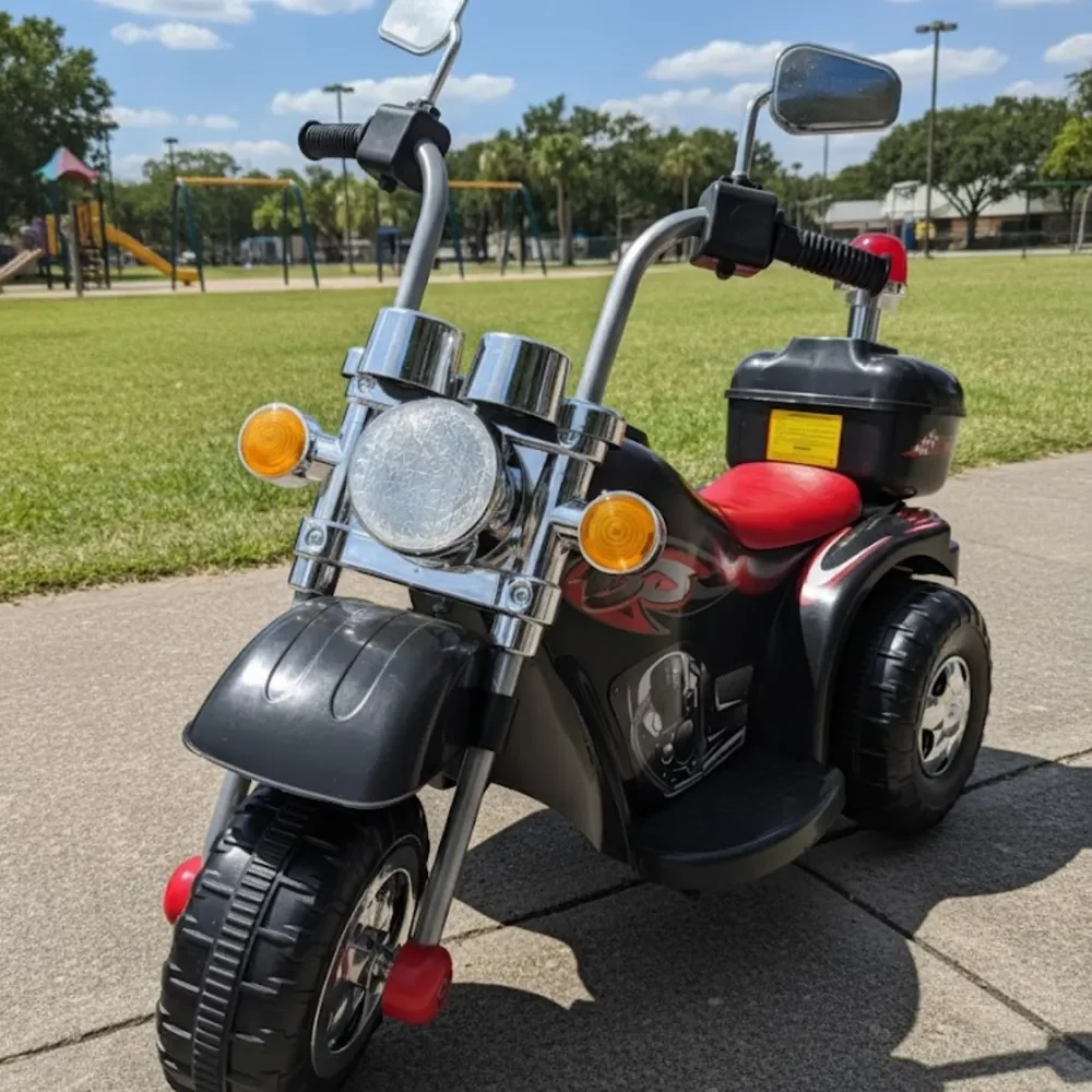 Mini Moto Infantil Elétrica Brinq Kids BQ014 6V C/ Luzes e Som Preta