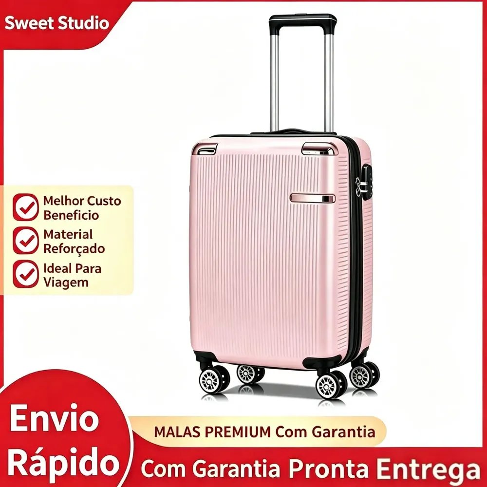 Mala Sweet Studio Para Viagem Bordo Pequena De Mão Com Rodas Removíveis Rosa Mala 2088