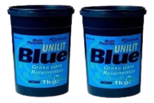 Kit 2 Graxas Azul Rolamento Unilit Blue 1kg Chassis E Litio