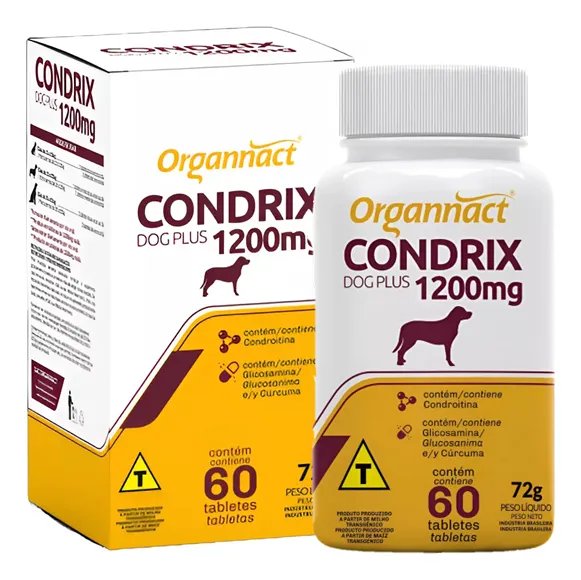 Condrix Dog Tabs 1200mg Organnact Suplemento Cães Glucosamina