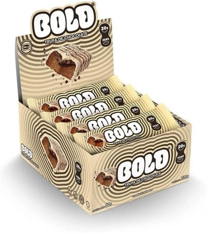 Barra de Proteína BOLD Snacks Trufa de Chocolate (21g de Proteína) - Caixa com 12 unidades