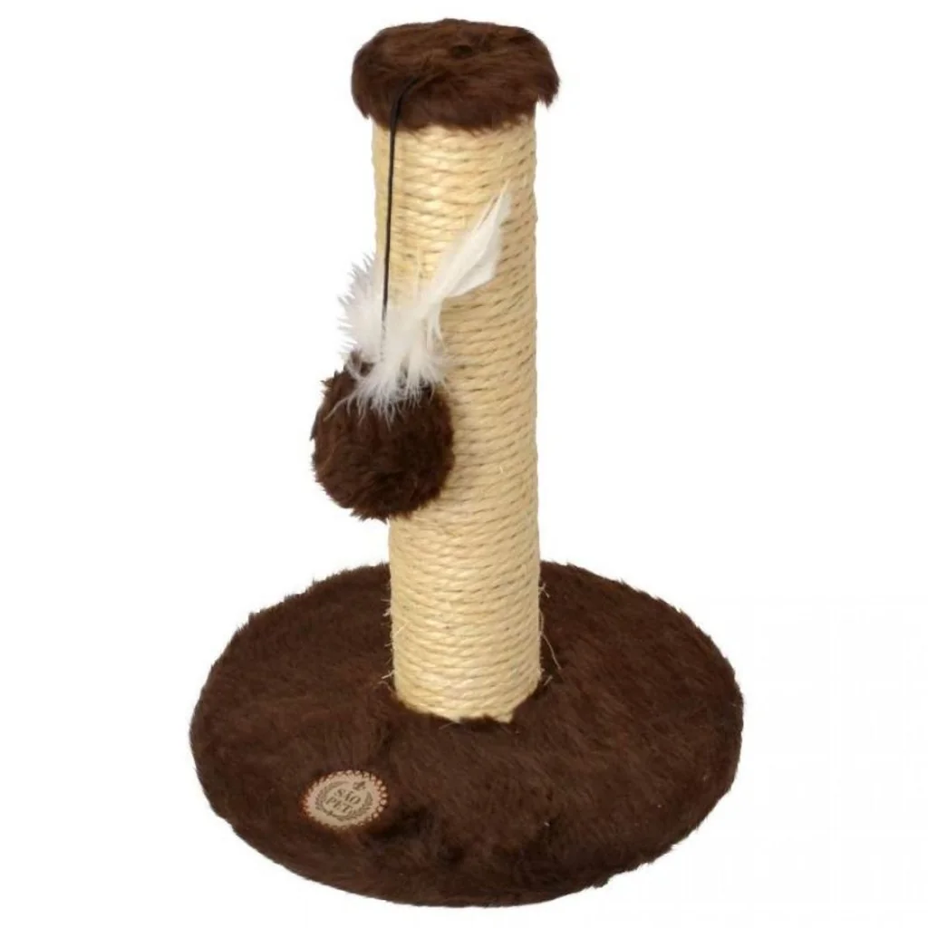 Arranhador Para Pets Gatos Redondo Médio Pelucia Marrom 25x33 cm São Pet