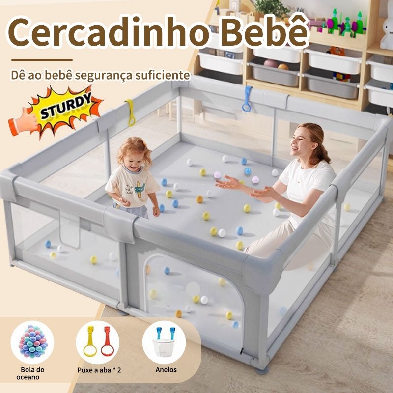 Cercadinho Bebê Grande Chiqueirinho Infantil Cercado Portátil Dobrável de Seguro e Protegido