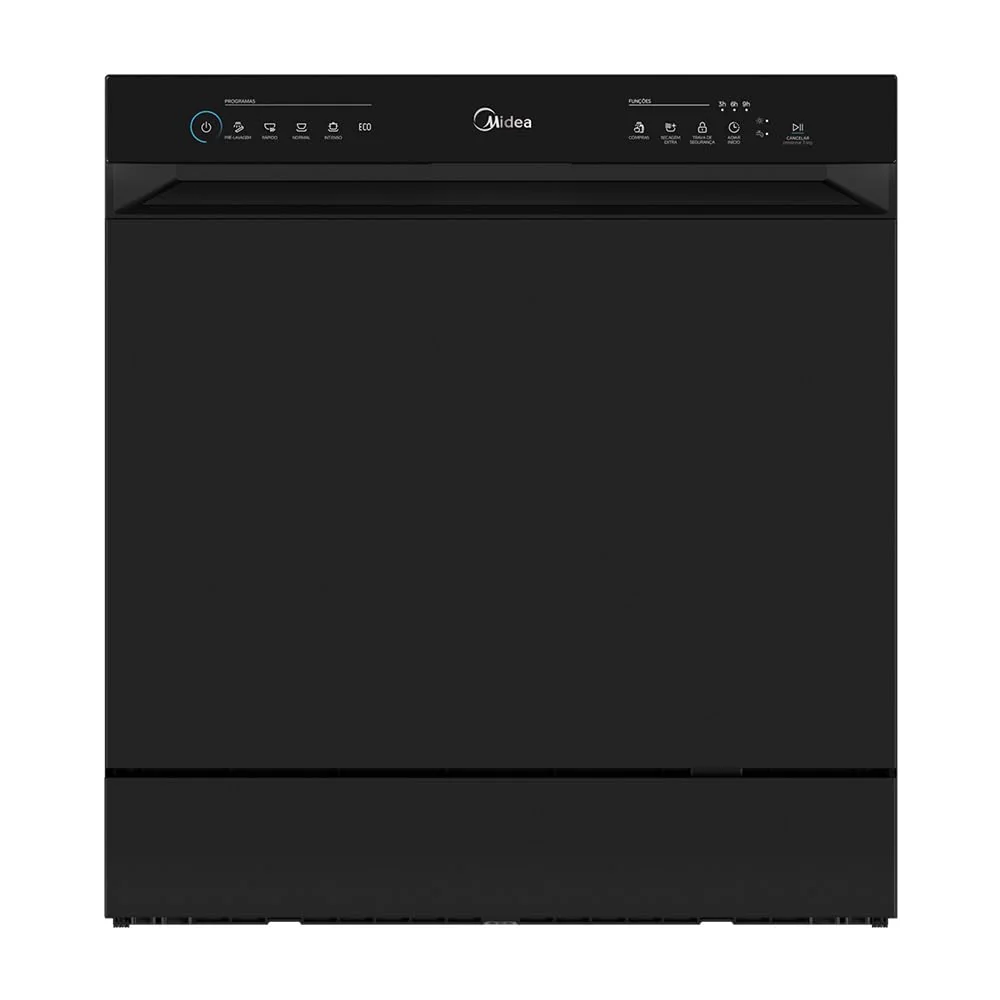Lava Louças 8 Serviços Preta Touch Plus Midea 220v
