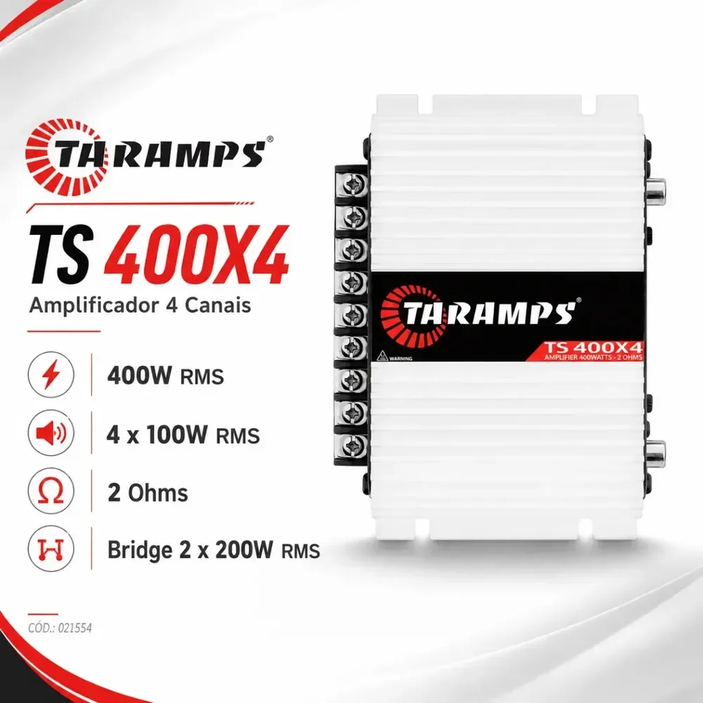 Modulo Taramps 400 Rms Ts-400 Ts400x4 T400 4 Canais V6