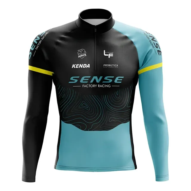 Camisa Ciclismo Masculina Pro Tour Sense Azul Uv 50+