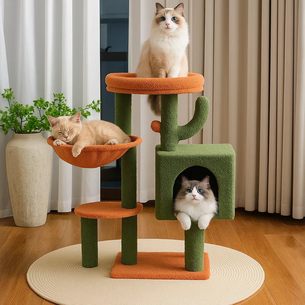 Arranhador De Gato Grande De Luxo Com Casas Camas Rede