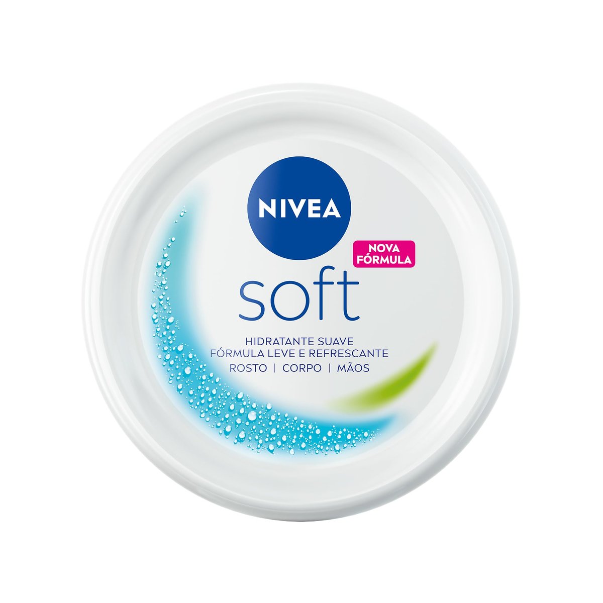 NIVEA Creme Hidratante Soft 97g, Hidratação Suave 48h, Fórmula Leve e Refrescante, Rápida Absorção, Corporal e Facial