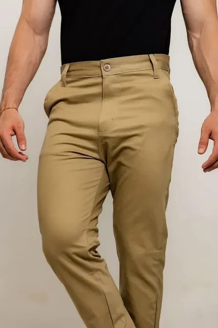Calças Masculina Sarja Premium Bolso Embutido Sport Fino