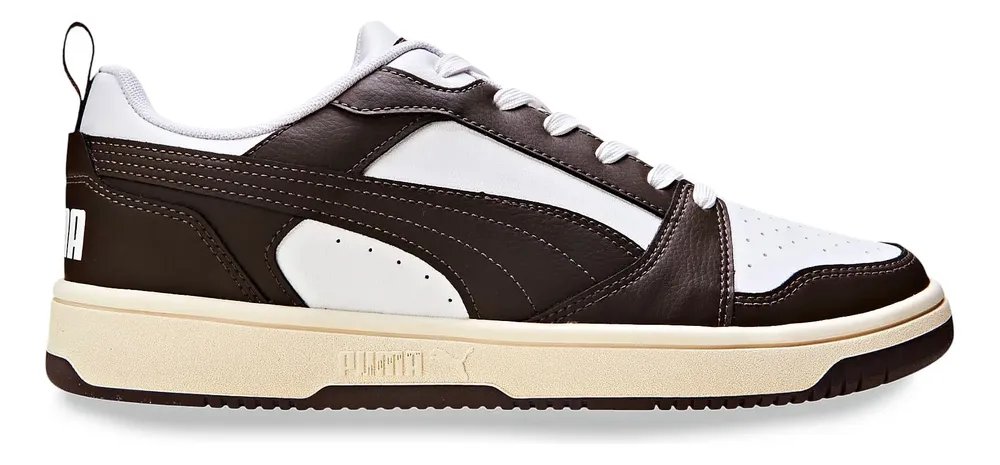 Tênis Casual Masculino Rebound V6 Low Puma Puma White-chocolate-alpine Snow Geométrico 41 Br