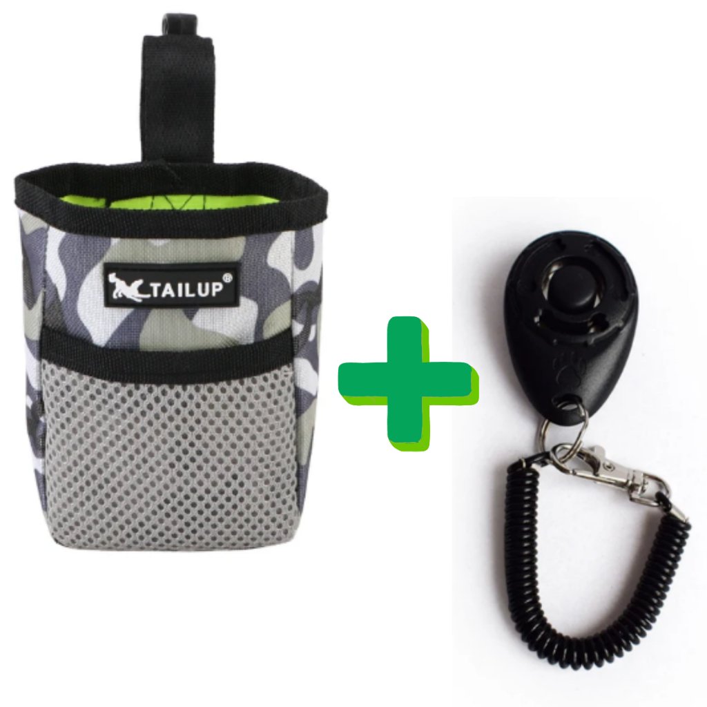 kit Petisqueira Pet + Clicker para Adestramento e Treinamento De Cães