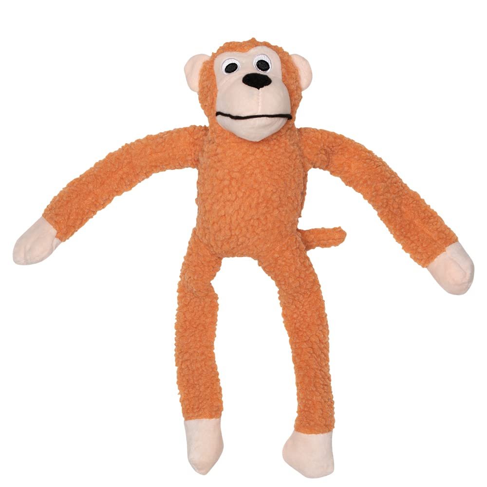 JAMBO PET Brinquedo Mordedor Pelúcia Macaco Kelev Medio Laranja Com Som Para Cães