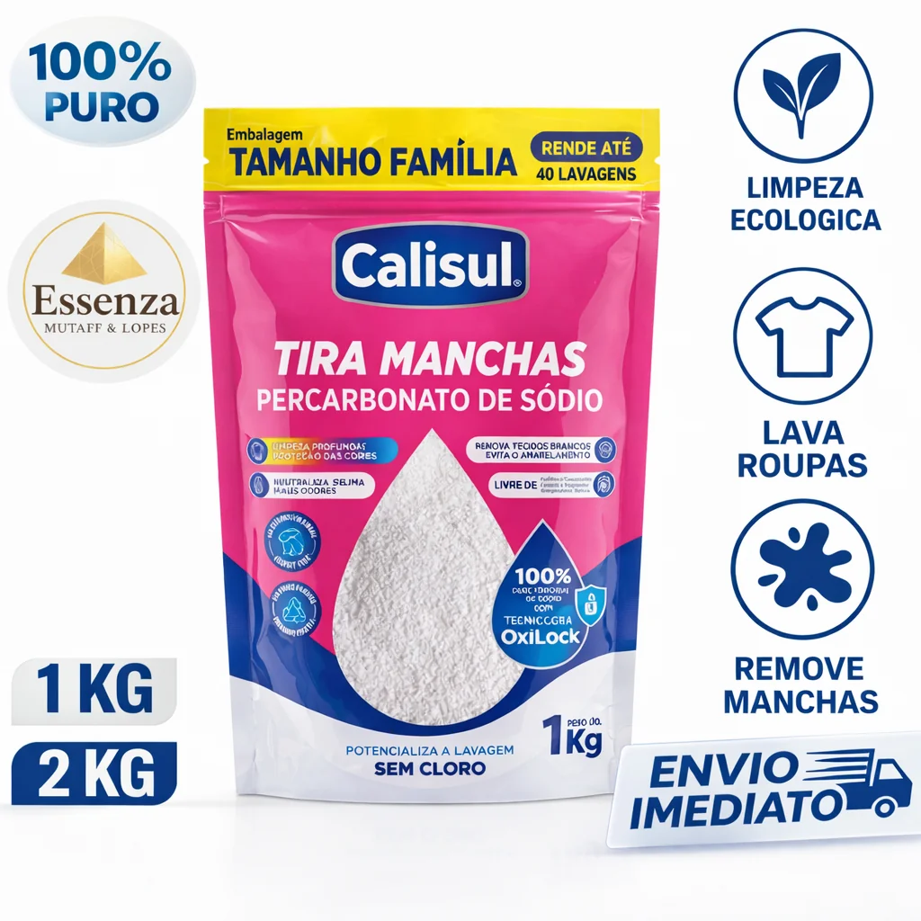 Percarbonato de sódio TIRA MANCHAS de Roupas Branca e Coloridas e  Limpeza geral  - 100% PURO -  OXIGÊNIO ATIVO CALISUL