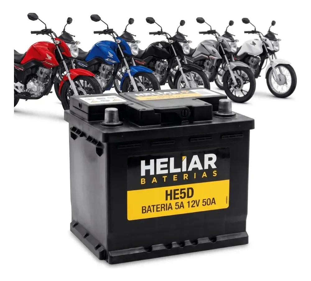 Bateria Heliar Htz6 125/150 Cg Titan Biz Nxr Bros Fan Xre300