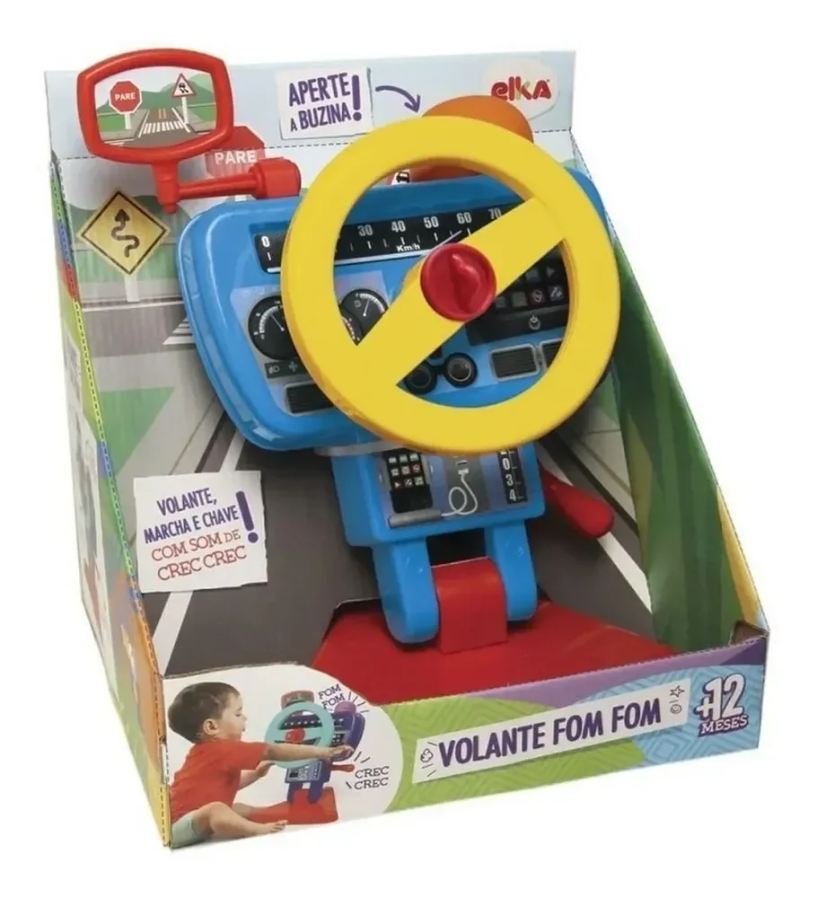 Volante Fom-Fom Elka para Bebê com Sons – Azul