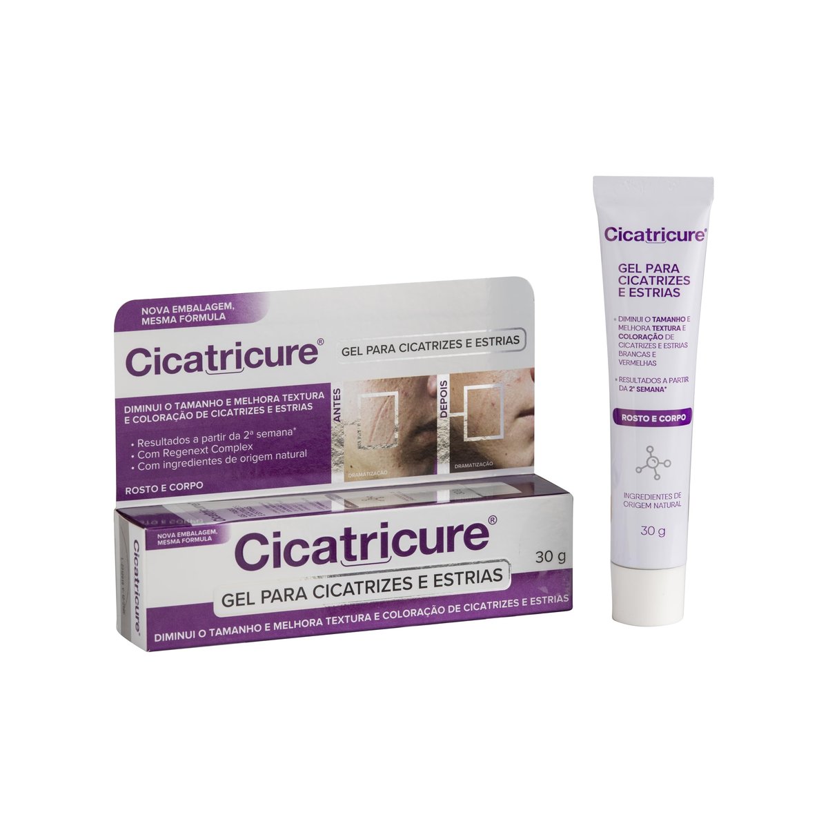 Cicatricure Gel para Cicatrizes e Estrias 30g - Hidrata e Uniformiza a Pele
