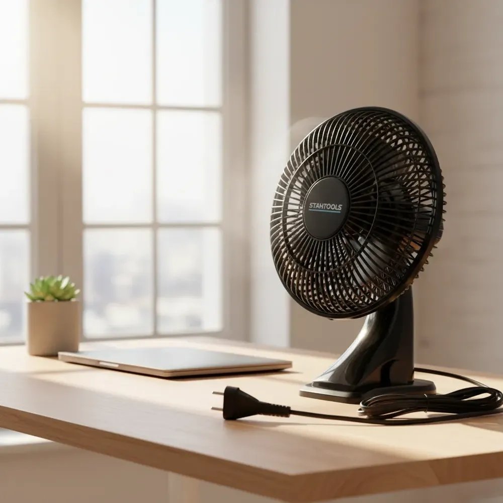 Ventilador Mesa Portátil 220v Oscilante Silencioso Sortido Preto