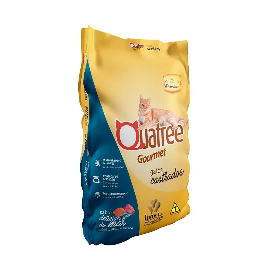 Ração Quatree Gourmet Gato Castrados Delícia do Mar 10,1 kg