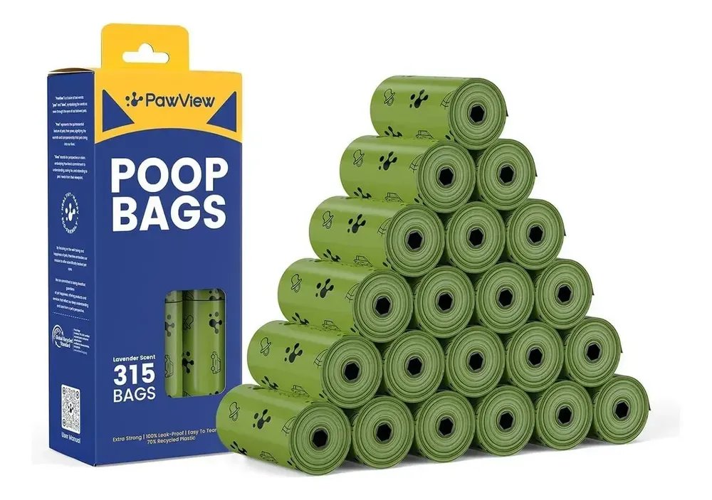 Pawview Refil Cata Caca Saquinho Higiênico Pet Biodegradável 315 Unidades Aroma Lavanda