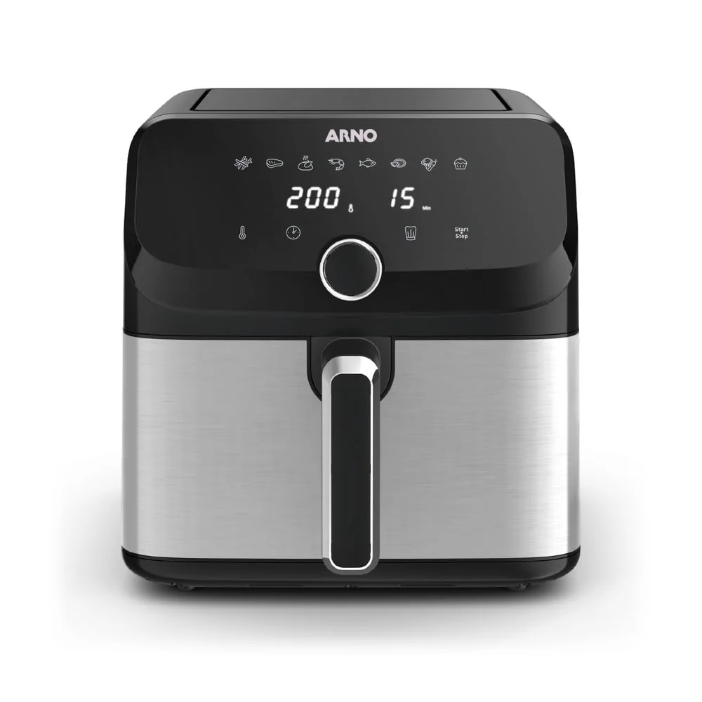 Fritadeira sem Óleo Airfryer Arno Mega Digital 7,5L Inox 1700W AFD7 110V