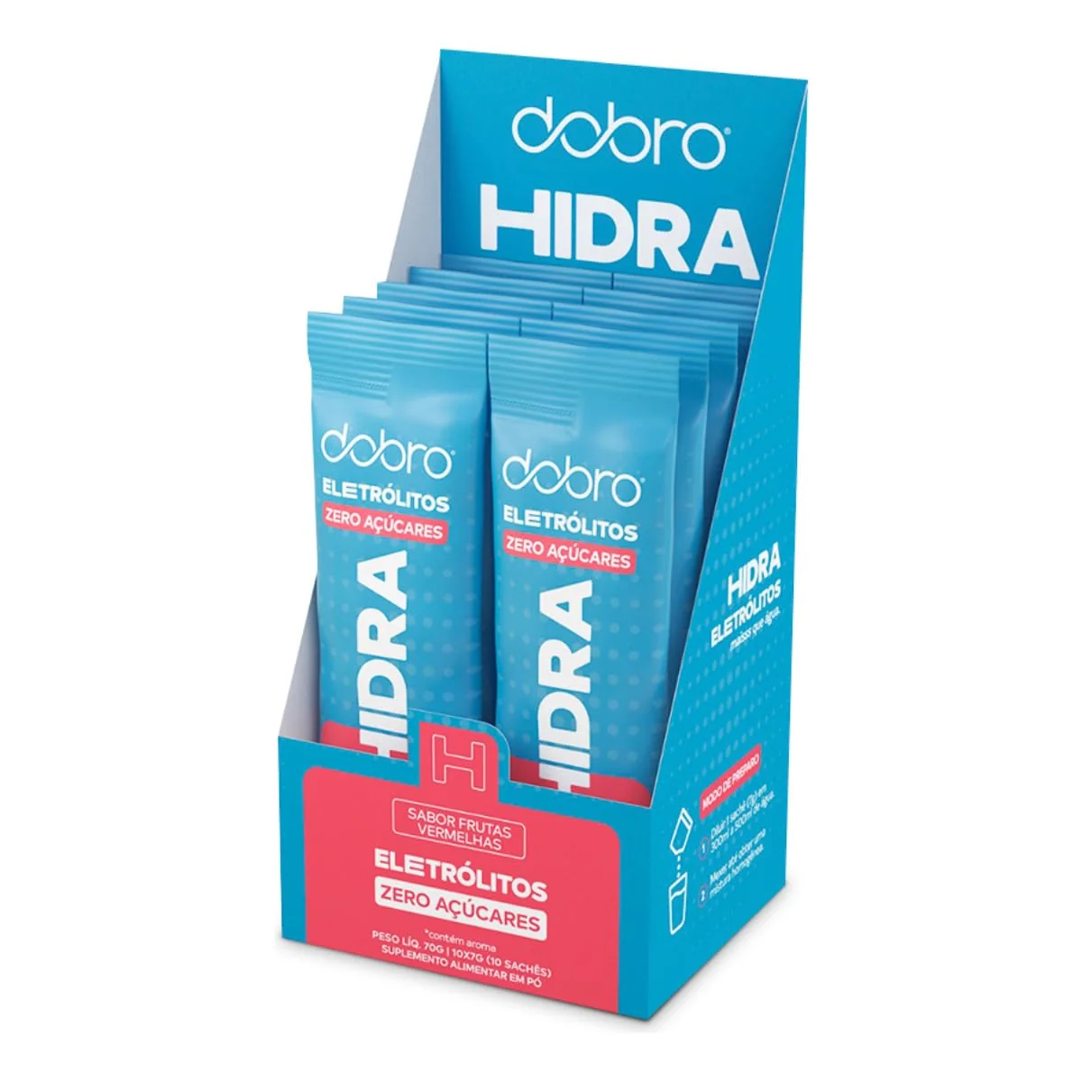 Dobro Hidra Eletrólitos Frutas Vermelhas 10x7g