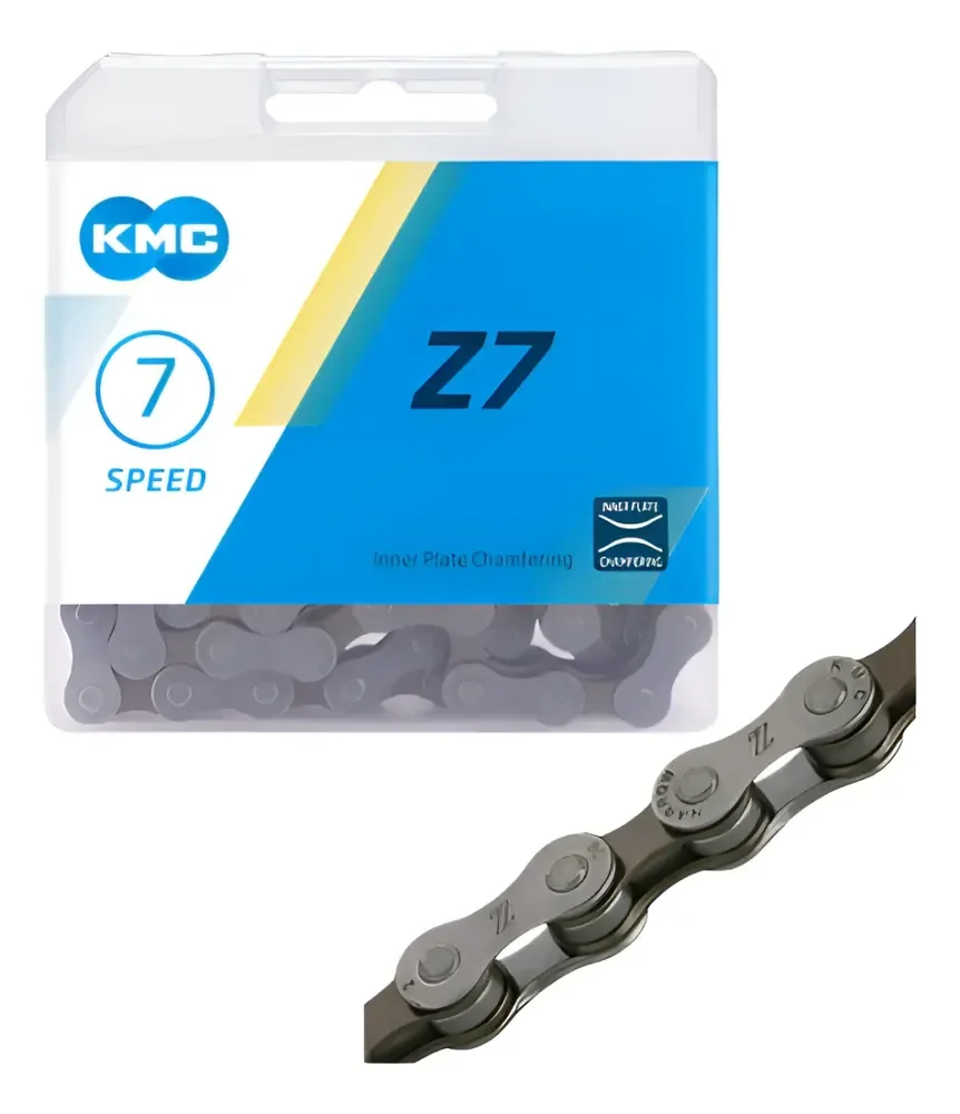 Corrente Kmc Z7 116 Elos 7v 14v 21v Speed Mtb Megarange 3x7v