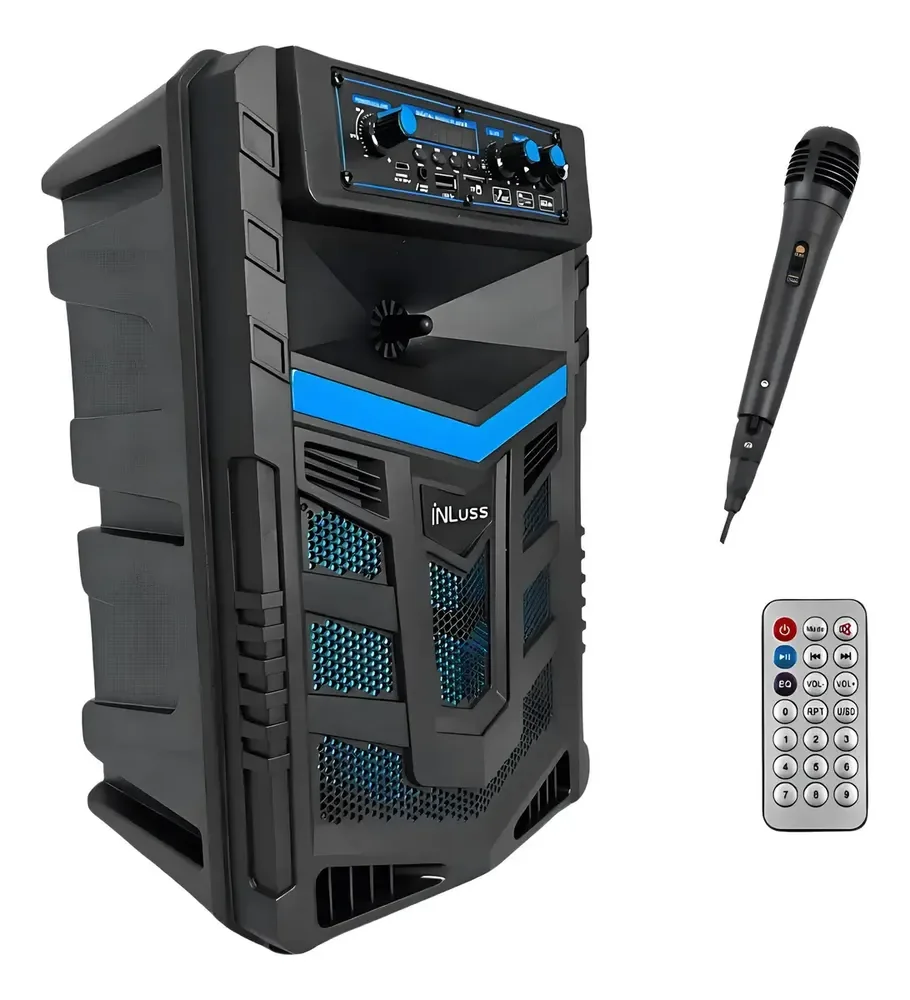 Caixa De Som Amplificada 2000w Bluetooth + Microfone