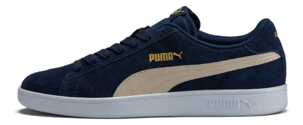 Tênis Smash V2 Puma Azul E Dourado 38 Br