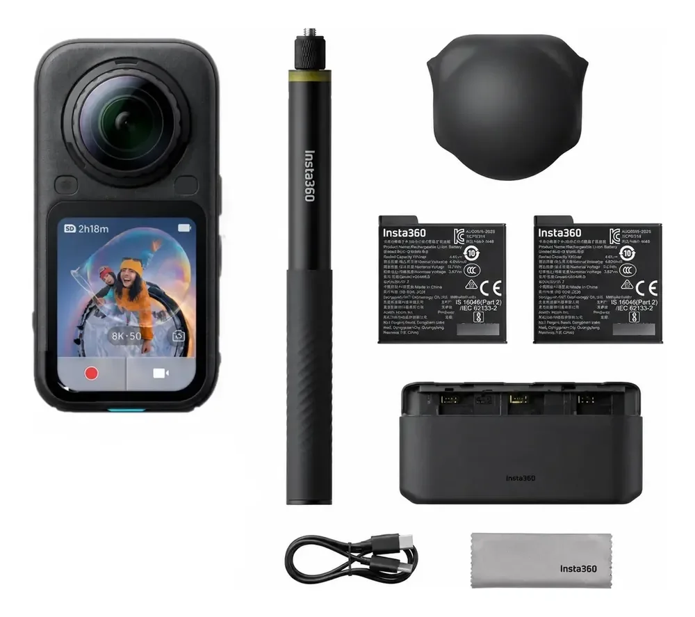 Camera De Ação 360 Insta360 X6 Essentials Bundle 8k50 Preto