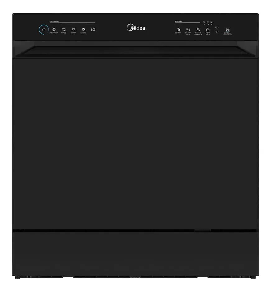 Lava Louças 8 Serviços Preta Touch Plus Midea Preto