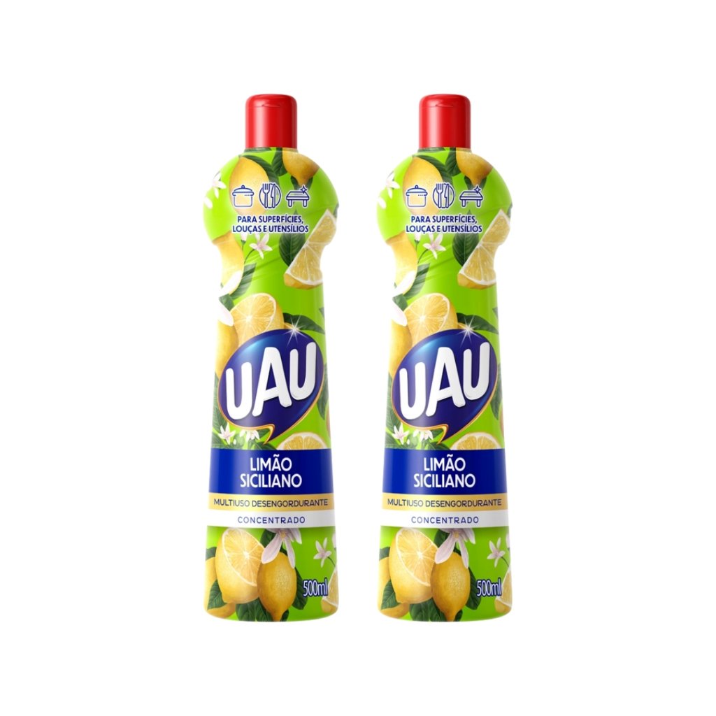 Kit 2un Multiuso 500ml Limão Siciliano Uau Superfícies e Utensílios