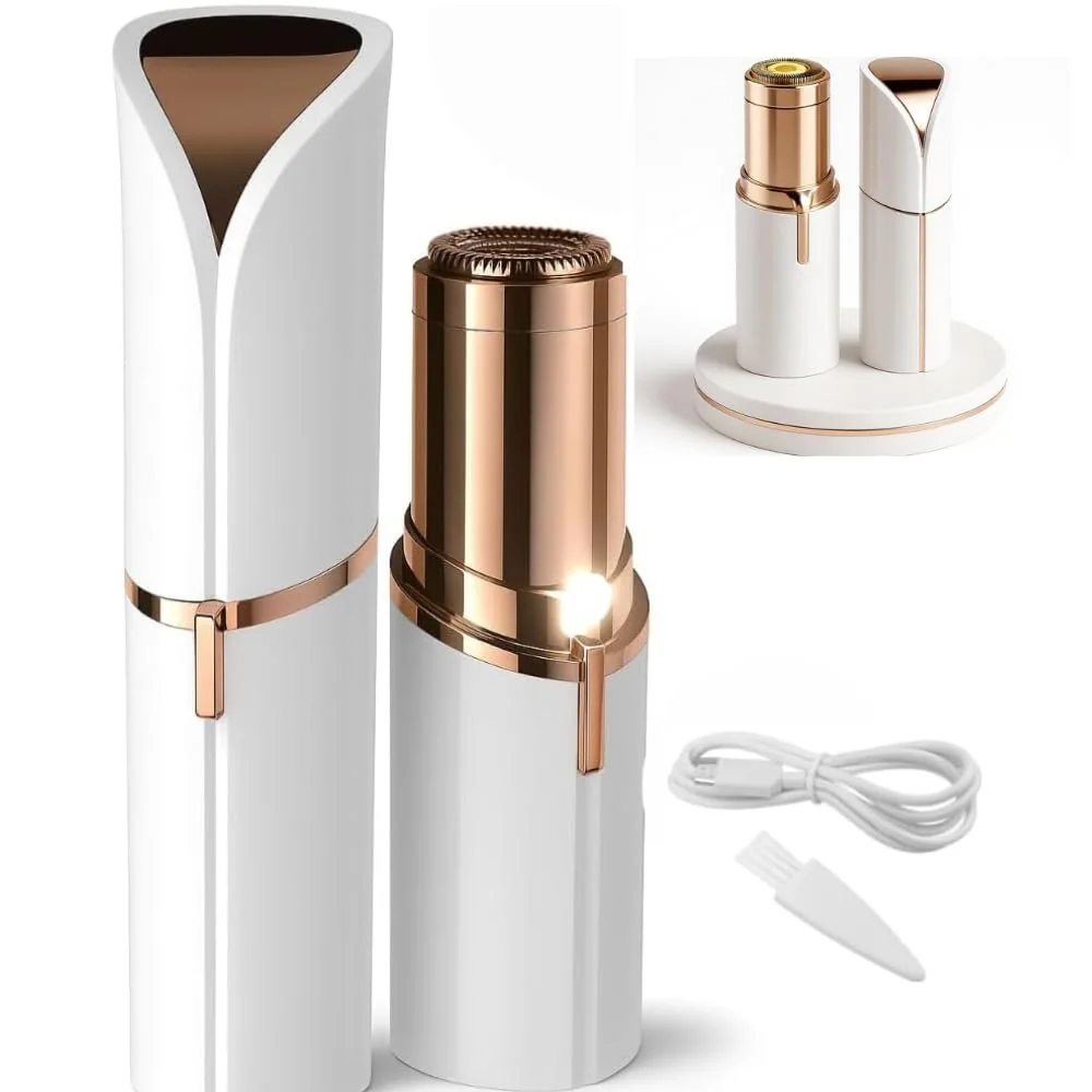 Depilador Facial Feminino Portátil Zero Incômodo com Luz LED Recarregável USB