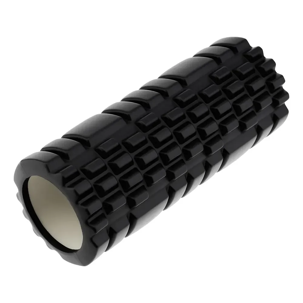Rolo Massagem Foam Roller Liberação Miofascial Soltura Preto Preto