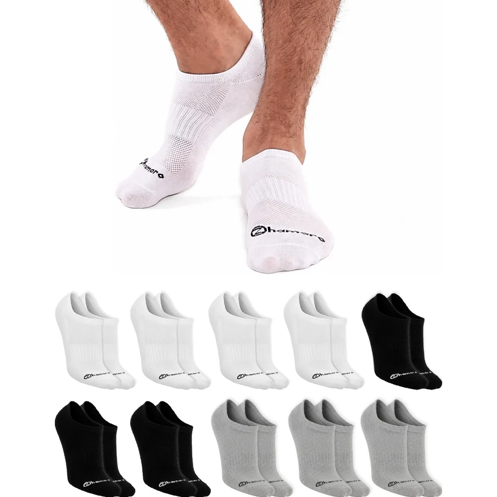 Kit 10 Pares Meias Zhamaro Sapatilha Masculina Feminina Algodão Meia Cano Curto Soquete Confortável