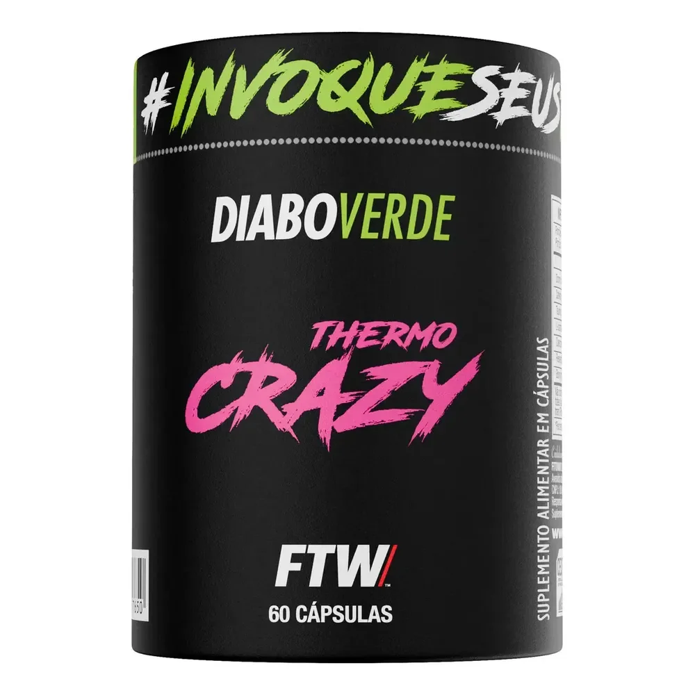 Termogênico Thermo Crazy Pote 60 Cáps Ftw - Diabo Verde 60 Cápsulas